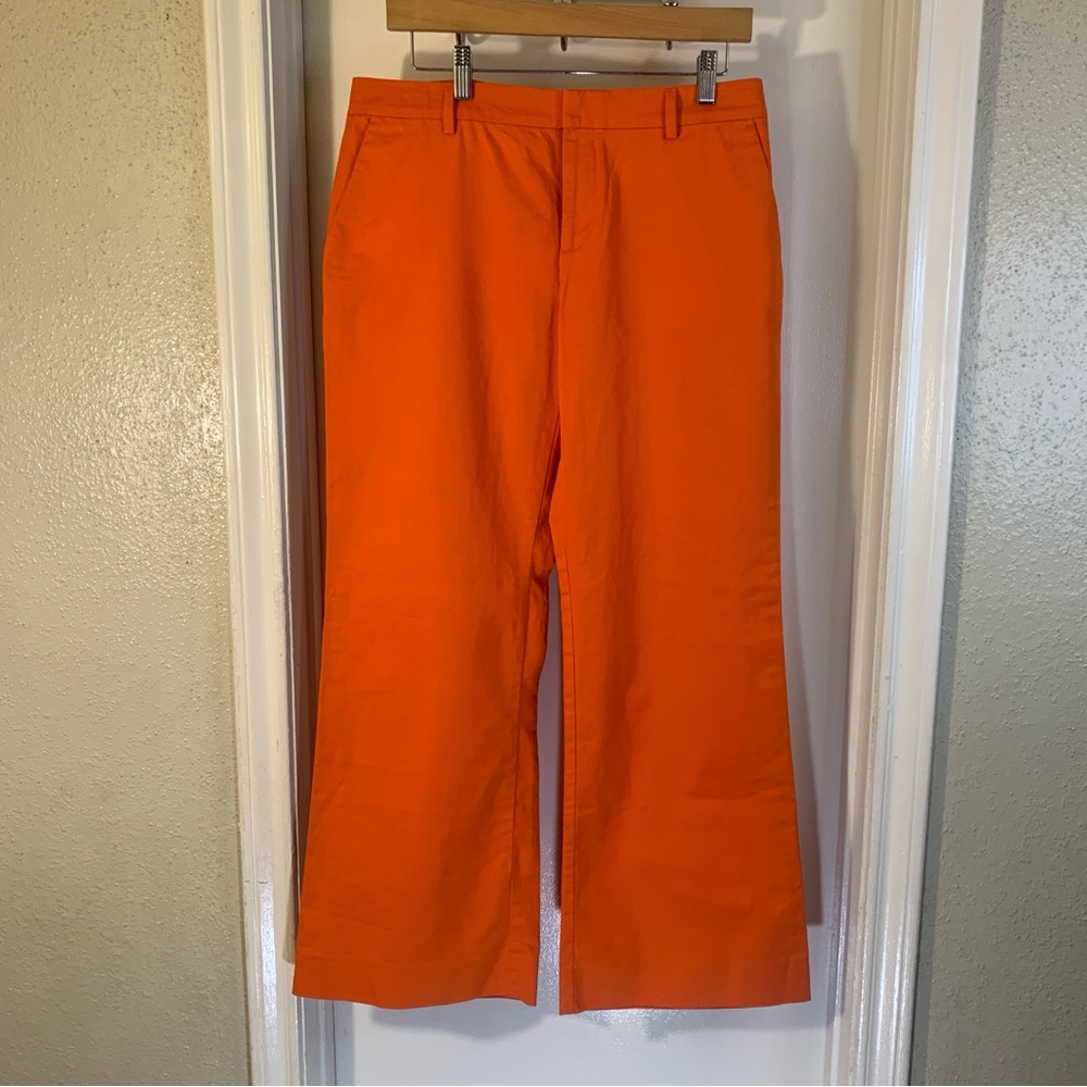 GAP Orange Cropped Wide-Leg Pants